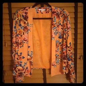 Orange floral blazer